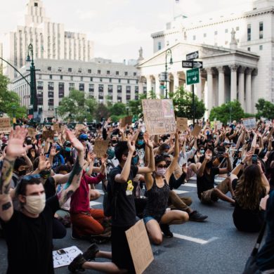 Image of protesters at a Black Lives Matters event