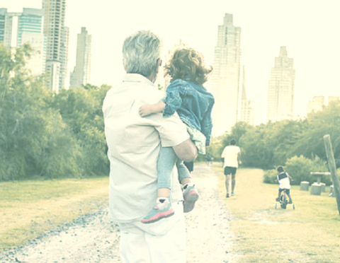 older person with child