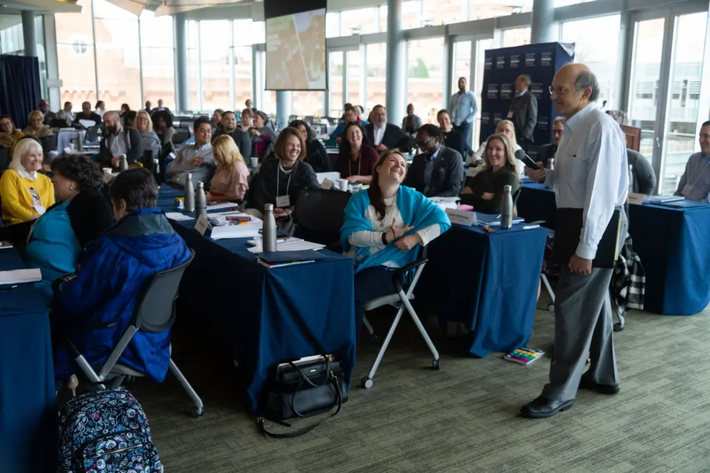 Professor Bill Noveli presents riveting information to an audience 